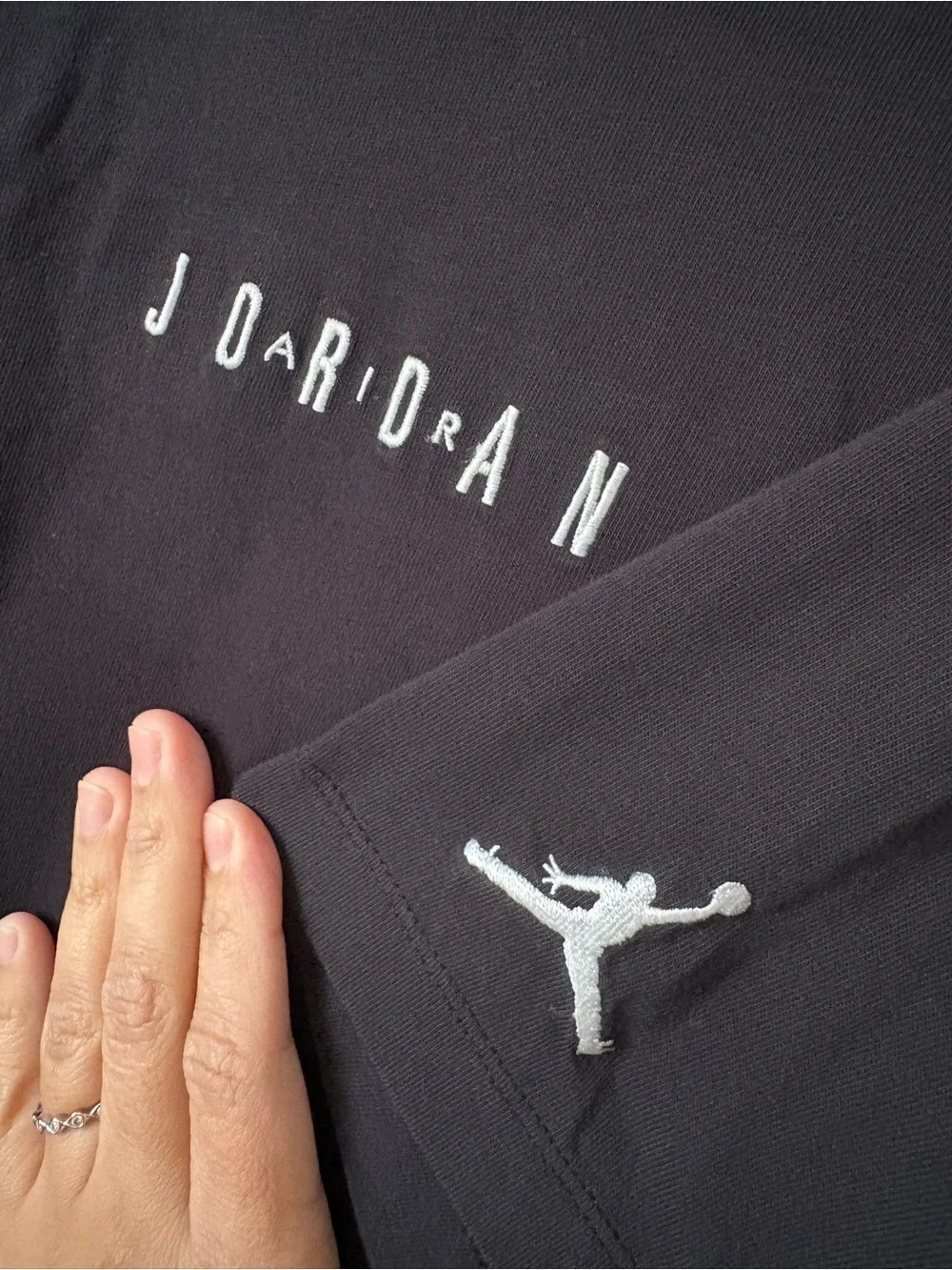 Jordan Black Short Sleeve Tee with Center Logo